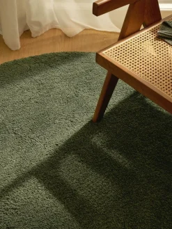 Pluizig rond hoogpolig vloerkleed Leighton