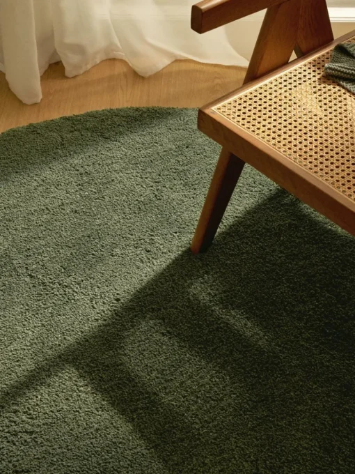 Pluizig rond hoogpolig vloerkleed Leighton