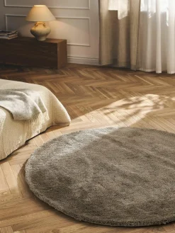 Pluizig rond hoogpolig vloerkleed Leighton