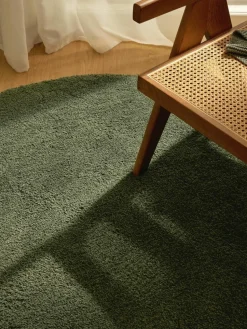 Pluizig rond hoogpolig vloerkleed Leighton