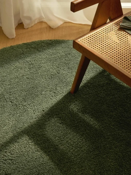 Pluizig rond hoogpolig vloerkleed Leighton