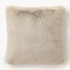 Pluzige kussenhoes van imitatievacht Mette, glad