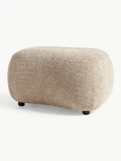 Poef Alba uit teddy-bouclé