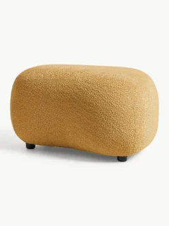 Poef Alba uit teddy-bouclé