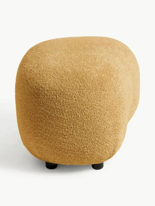 Poef Alba uit teddy-bouclé