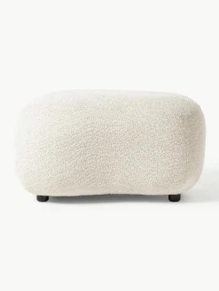 Poef Alba uit teddy-bouclé