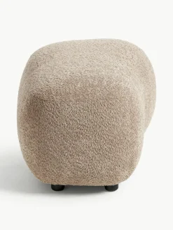 Poef Alba uit teddy-bouclé