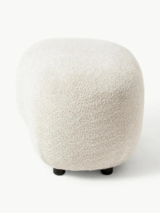 Poef Alba uit teddy-bouclé