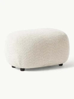 Poef Alba uit teddy-bouclé