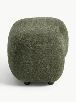 Poef Alba uit teddy-bouclé