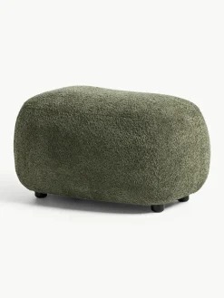 Poef Alba uit teddy-bouclé
