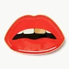 Porselein decoratief dienblad Lips met goudkleurig