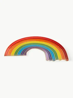 Porselein decoratief dienblad Rainbow met goudkleurig
