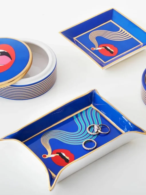 Porselein decoratief dienblad Full Dose pot met goud
