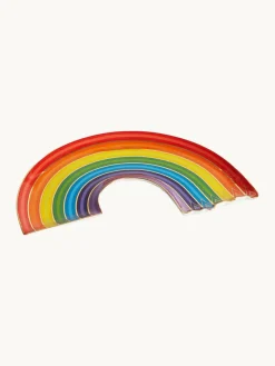 Porselein decoratief dienblad Rainbow met goudkleurig