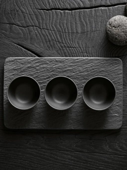 Porseleinen dipschalen Manufacture Rock met dienblad, 4-delig