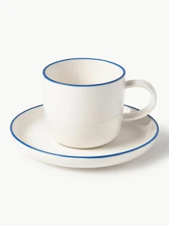 Porseleinen espressokopjes Facile met schoteltjes, 2 stuks