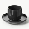 Porseleinen espressokopjes Nessa met schotels, 4 stuks