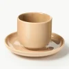 Porseleinen espressokopjes Nessa met schotels, 4 stuks