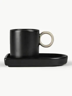 Porseleinen espressokopjes met schoteltjes Niki, 2 stuks