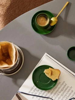 Porseleinen espressokopjes Nessa met schotels, 4 stuks