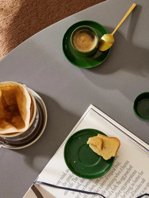 Porseleinen espressokopjes Nessa met schotels, 4 stuks