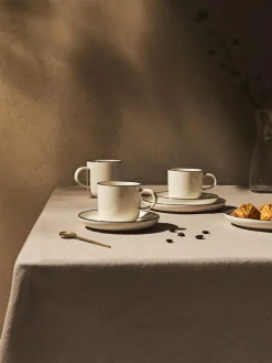 Porseleinen koffiekopjes Facile met schotels, 2 stuks
