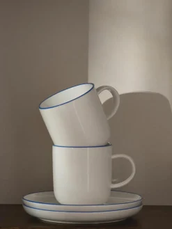 Porseleinen koffiekopjes Facile met schotels, 2 stuks