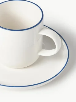 Porseleinen koffiekopjes Facile met schotels, 2 stuks