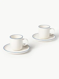 Porseleinen koffiekopjes Facile met schotels, 2 stuks