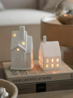 Porseleinen lichthuis Living, H 10 cm