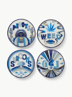 Porseleinen onderzetters Druggist met goud, set van 4
