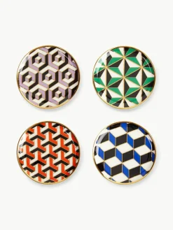 Porseleinen onderzetters Versailles met goud, set van 4