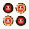 Porseleinen onderzetters Full Dose, met goud, set van 4