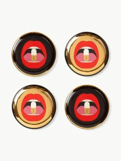 Porseleinen onderzetters Full Dose, met goud, set van 4