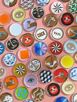 Porseleinen onderzetters Druggist met goud, set van 4