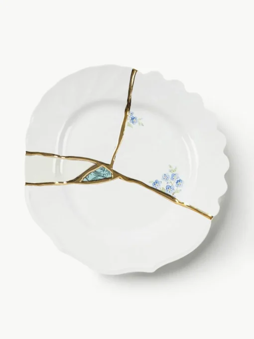 Porseleinen ontbijtborden Kintsugi