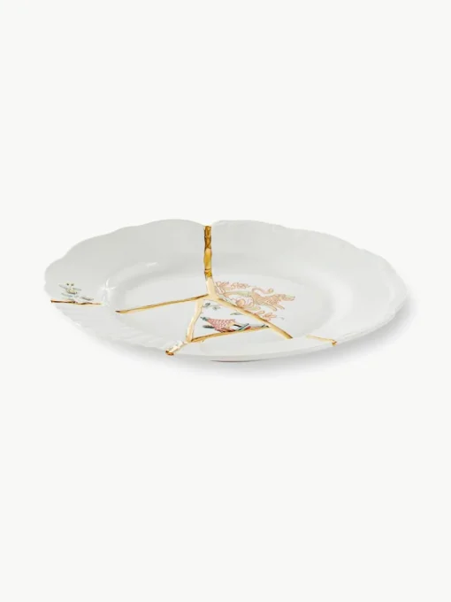 Porseleinen ontbijtborden Kintsugi
