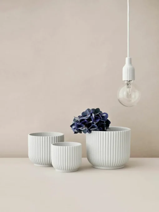 Porseleinen plantenpot Lyngby, H 16 cm