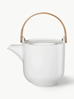 Porseleinen theepot Coppa sencha met houten handvat, 1 L