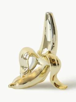 Porseleinen vaas Banana met goudkleur, H 15 cm