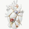 Porseleinen vaas Love in Bloom met goudkleurige decoratie, H 25 cm