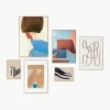 Poster Artwall no. 19 met lijst, set van 6
