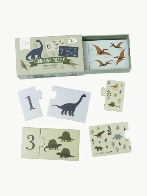 Puzzels Dinosaurs om cijfers te leren