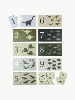 Puzzels Dinosaurs om cijfers te leren