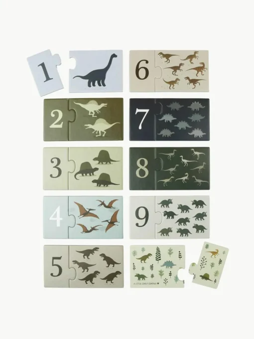 Puzzels Dinosaurs om cijfers te leren