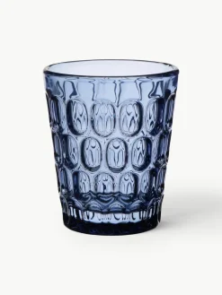 Robuuste waterglazen Optiek met reliëf, 6 stuks
