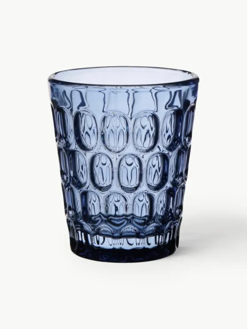 Robuuste waterglazen Optiek met reliëf, 6 stuks