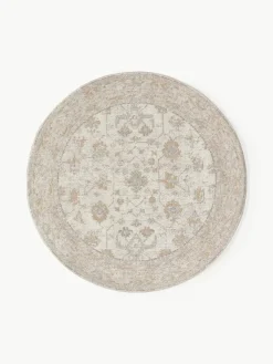 Rond chenille vloerkleed Loire, handgeweven