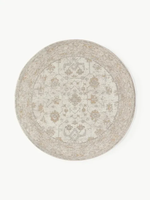 Rond chenille vloerkleed Loire, handgeweven